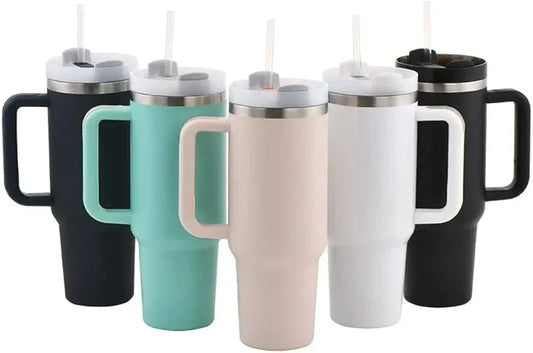 Stainless Steel 1250ml Tumbler with Straw and Handle